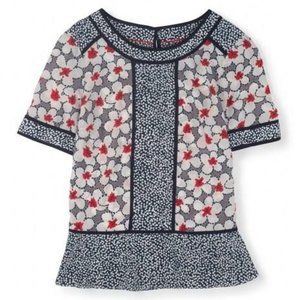 Boden Alison short sleeve floral top size 16